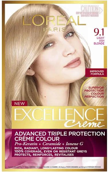 L'Oreal Excellence Creme Hair Colour - 9.1 Light Ash Blonde