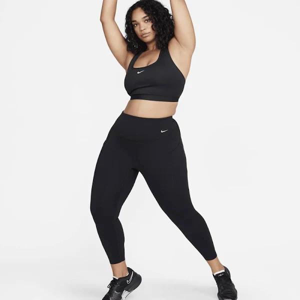 Nike Universa Women's Medium-Support High-Waisted 7/8 Leggings With Pockets - Black