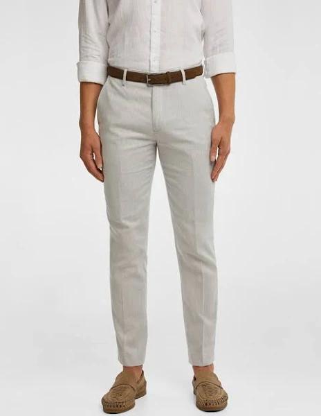 yd. Winston Slim Linen Blend Dress Pant Pumice 36