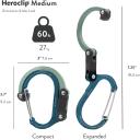 Heroclip Carabiner Clip and Hook (Medium) For Camping, Backpack, and Garage