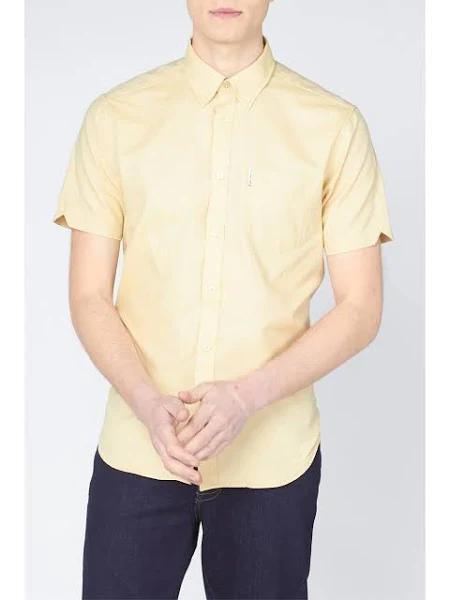 Ben Sherman - Men's Yellow Shirts - Signature Oxford SS Shirt - Size M at The Iconic