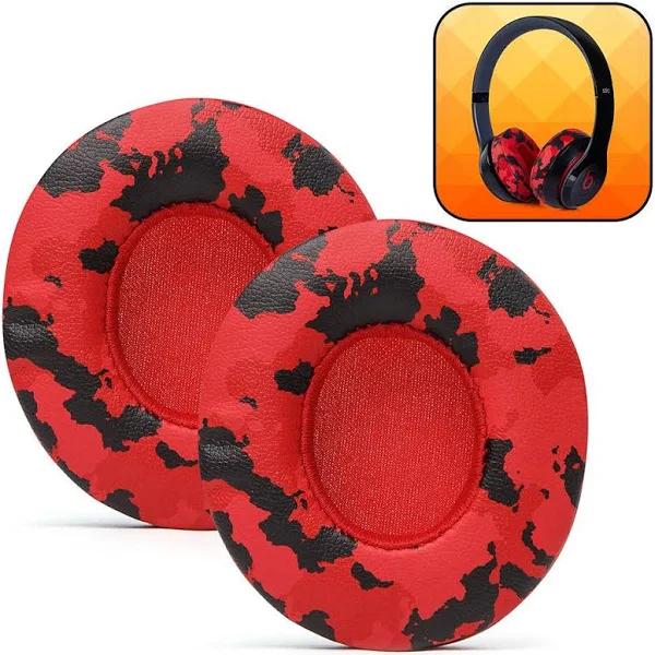 Beats Solo Earpads Replacements by Wicked Cushions - Red Camouflage