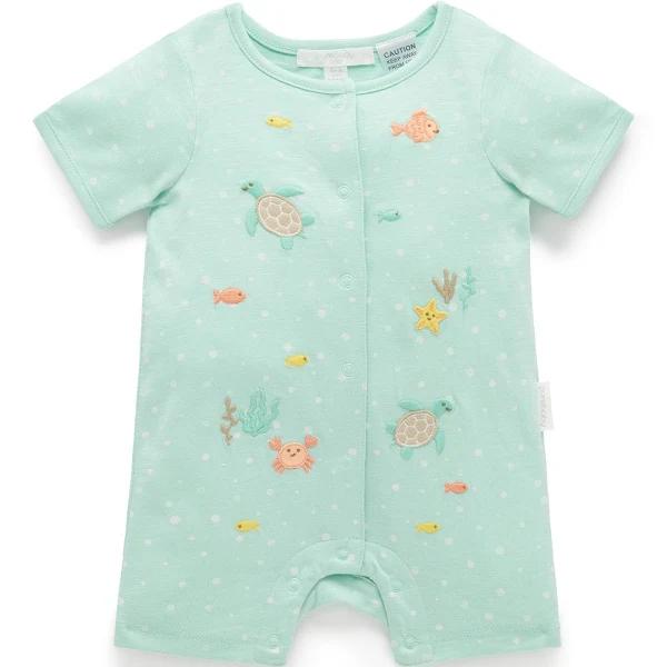 Purebaby - Under The Sea Short Growsuit 0 (6 - 12 Months)