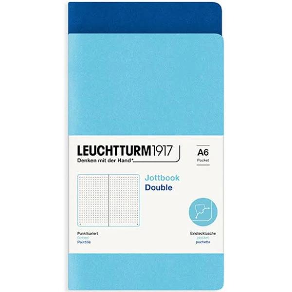 Leuchtturm1917 Jottbook Double Pocket Ice Blue & Royal Blue Plain