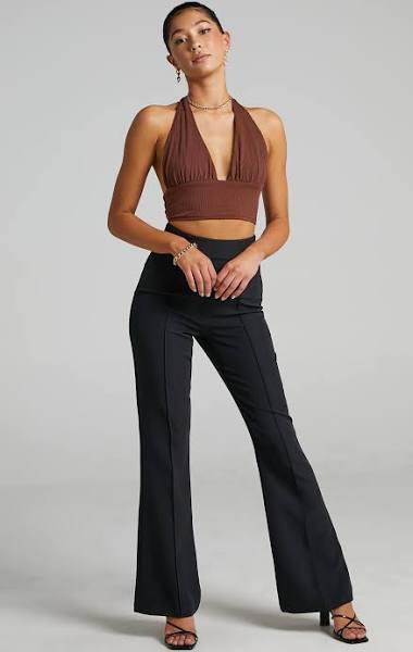 Roschel Pants - High Waisted Flared Pants in Black