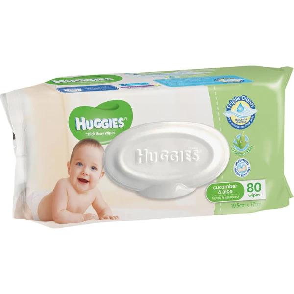 Huggies Baby Wipes Cucumber & Aloe - 80 Pack