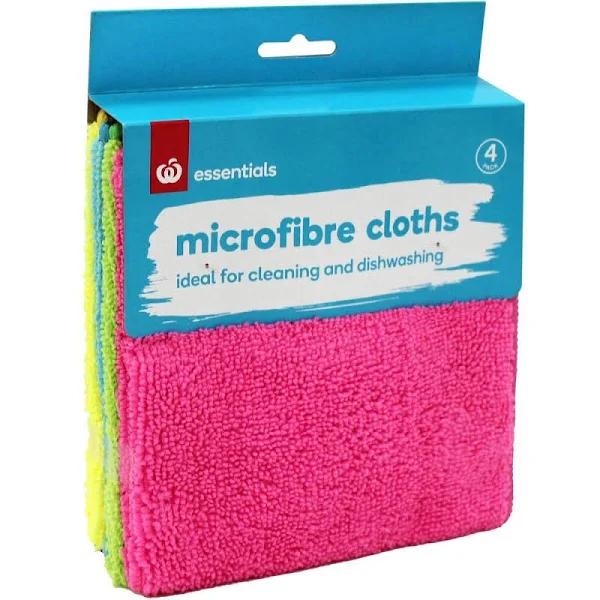 Woolworths Essentials Microfibre Cloth 4 Pack