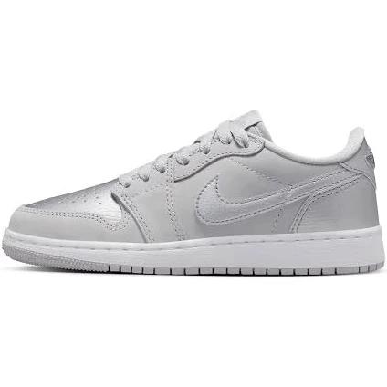 Air Jordan 1 Retro Low OG GS - Neutral Grey / Metallic Silver / White 7Y