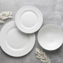 Ecology Canvas Dinner Rim 12 Piece Set | White