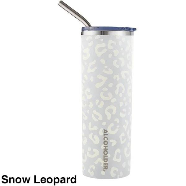 Alcoholder SKNY Slim Insulated Tumbler Snow Leopard Print Vacuum