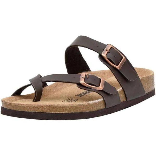 CUSHIONAIRE Women's Luna Cork Footbed Sandal with +comfort