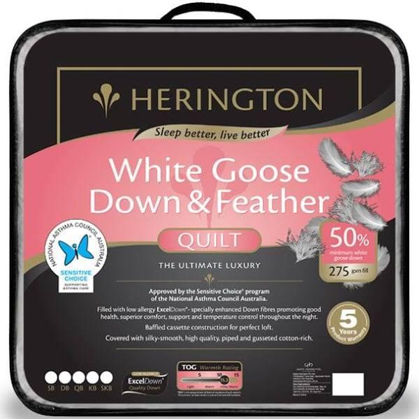 Herington Luxury 50% White Goose Down Quilt - Super King