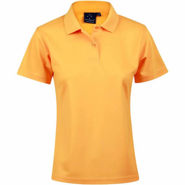 Vine | Ladies Plain CoolDry Short Sleeve Polo Shirt Gold 16