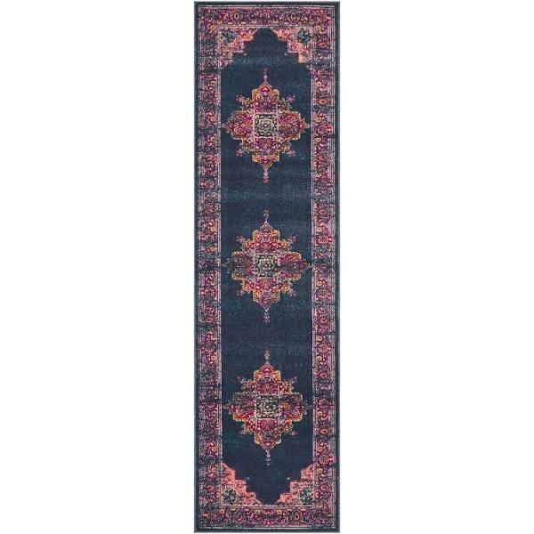 Babylon 211 Navy Runner Rug 400 x 80cm