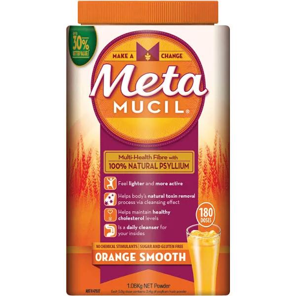 Metamucil Daily Fibre Supplement Orange Smooth 180 Doses