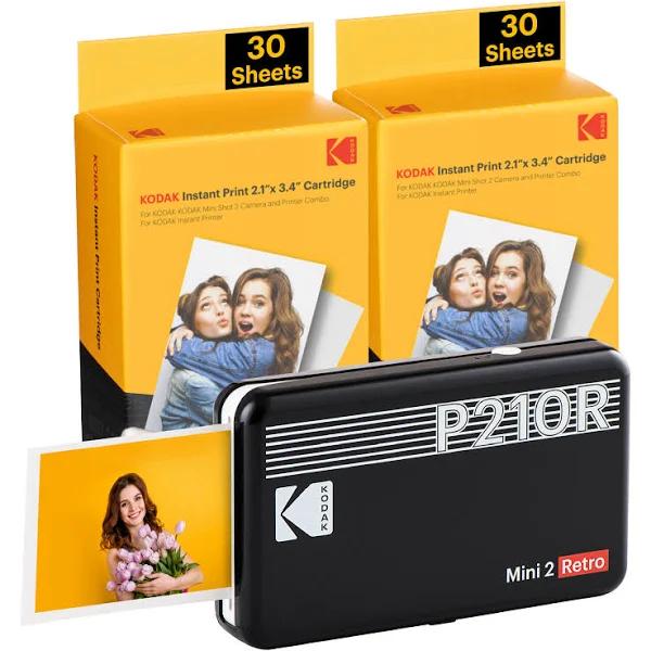 Kodak Instant Mini 2 Retro Cartridge Bundle - Black