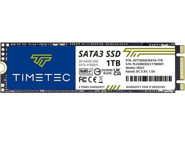 Timetec 1TB SSD 3D NAND SATA III 6Gb/s M.2 2280 NGFF Read Speed Up to 510MB/s SL