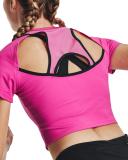 Under Armour Women's Run Anywhere Crop Short Sleeve Pink MD