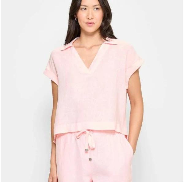 Women's Popover Shirt | Pink | Size 6 by Target Woman