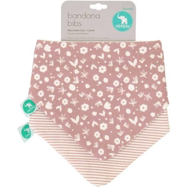 All4Ella Bandana Bibs 2pk Dusty Pink