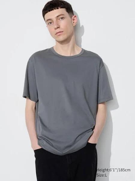 Uniqlo Airism Cotton Crew Neck T-Shirt - Gray Size XL