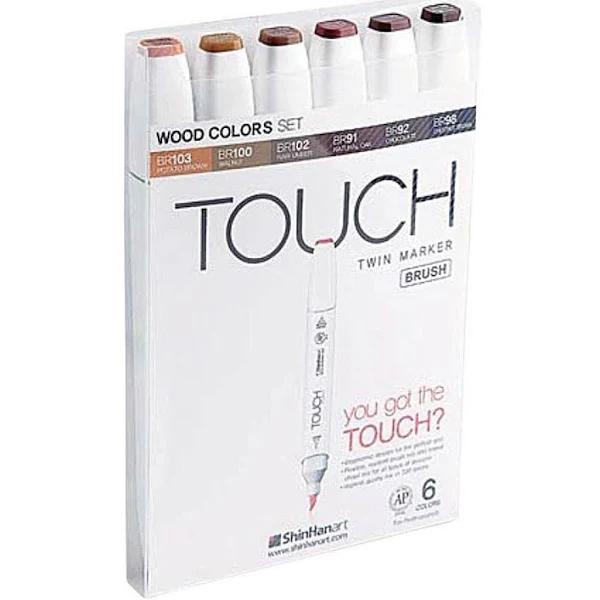 ShinHan Art 1200610 Wood Colors 6-Piece Marker Set, Price/ST