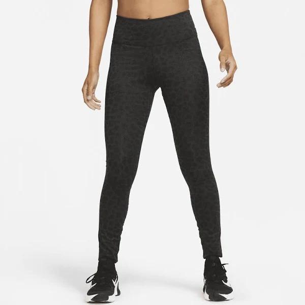 Nike Womens Dri-FIT One Mid Rise Printed Leggings, S / Black