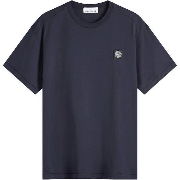 Stone Island Logo Cotton T-Shirt Blue - L