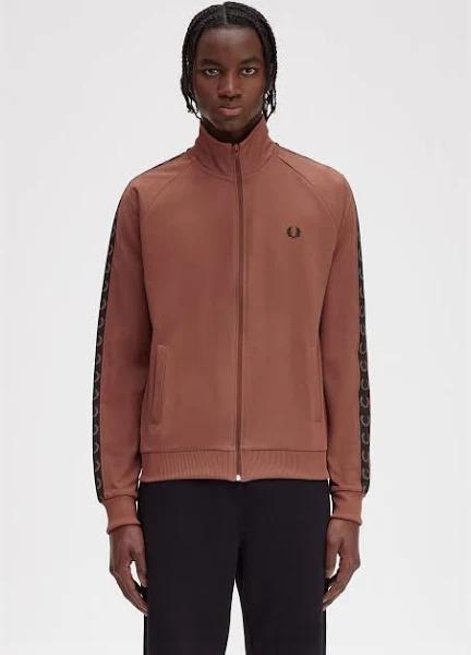 Fred Perry Contrast Tape Track Jacket - Whisky Brown / Black - S - Men