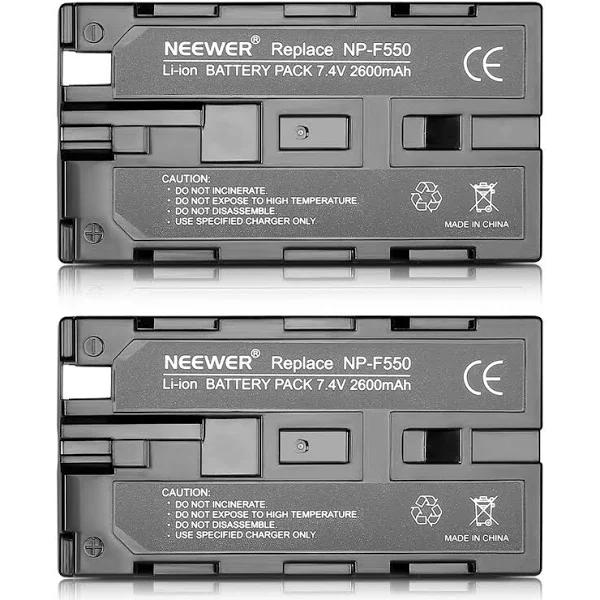 Neewer (2pack) 2600mAh Sony NP-F550/570/530 Replacement Battery For So