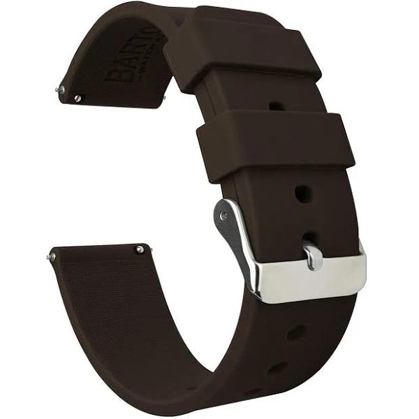 Silicone Watch Band / Strap For Zenwatch 2 in Chocolate Brown, Width 18mm | Barton