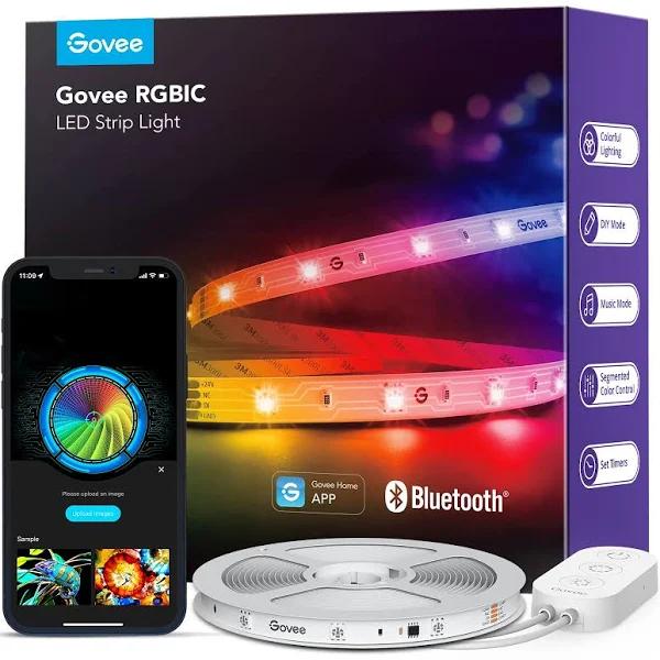 Govee Rgbic LED Strip Lights, 16.4ft Smart LED Lights For Bedroom, Bluetooth LED Lights App Control, DIY Multiple Colors On One Line, Color Changing