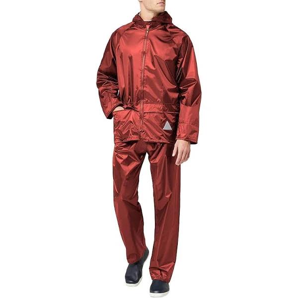 Result Mens Heavyweight Waterproof Rain Suit (Jacket & Trouser Suit) Red L