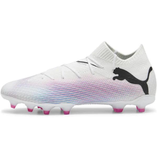 Future 7 Pro FG/AG Men's Football Boots in White/Black/Poison Pink, Size 7.5, Textile by Puma