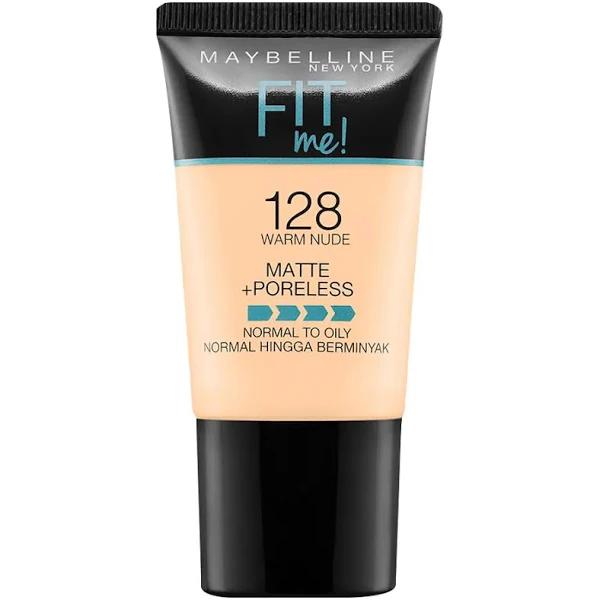 Maybelline New York Fit Me Matte+Poreless Liquid Foundation Tube (18ml) 128 Warm Nude