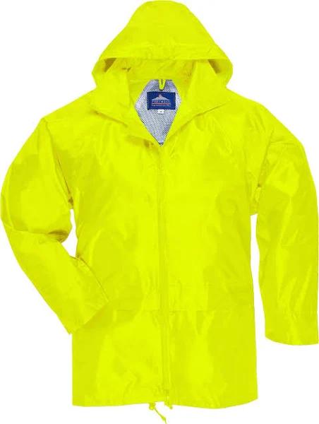 Portwest Mens Classic Rain Jacket (S440) Yellow L Nylon Rain Jacket