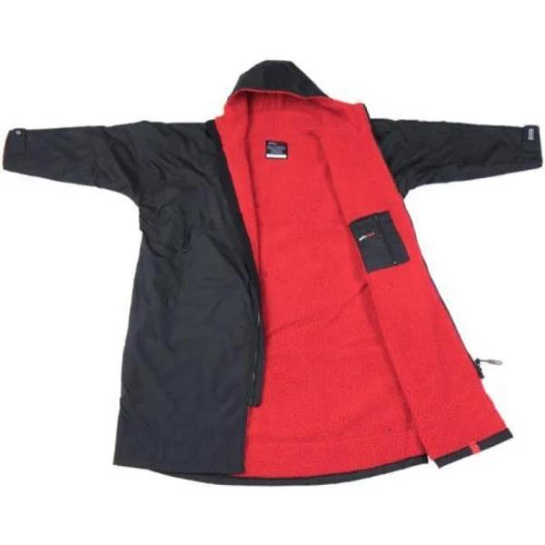 Dryrobe Advance Long Sleeve Changing Robe V3 - Black / Red - XL