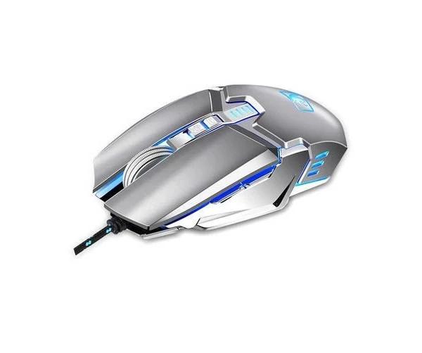 M312 2400DPI USB Wired Metal Scroll Wheel Backlit Optical Gaming Mouse Gray