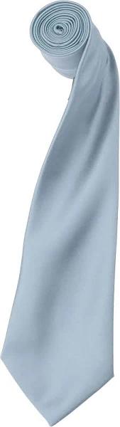 Premier Mens Plain Satin Tie (Narrow Blade) (Pack of 2) Light Blue One Size