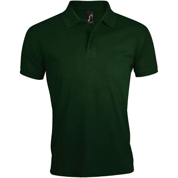 SOLS Mens Prime Pique Plain Short Sleeve Polo Shirt (Bottle Green) (XL)