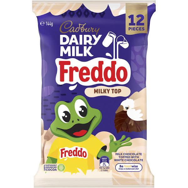 Cadbury Dairy Milk Chocolate Freddo Milky Top Sharepack 12 Pack 144g