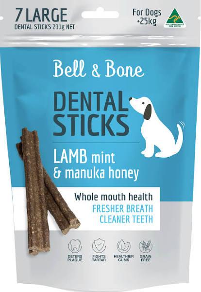 Bell & Bone Lamb, Mint & Manuka Honey Dental Sticks Large