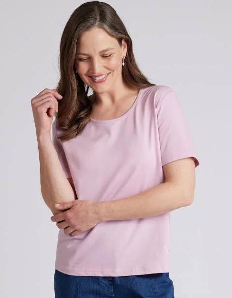 Black Pepper | Kinnersly Scoop Neck Tee | Female | Pink | Size 10 | Tops