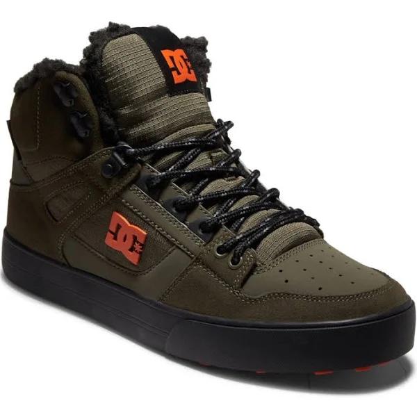 DC Pure High Top WC WNT Shoes (Dusty Olive/Orange)