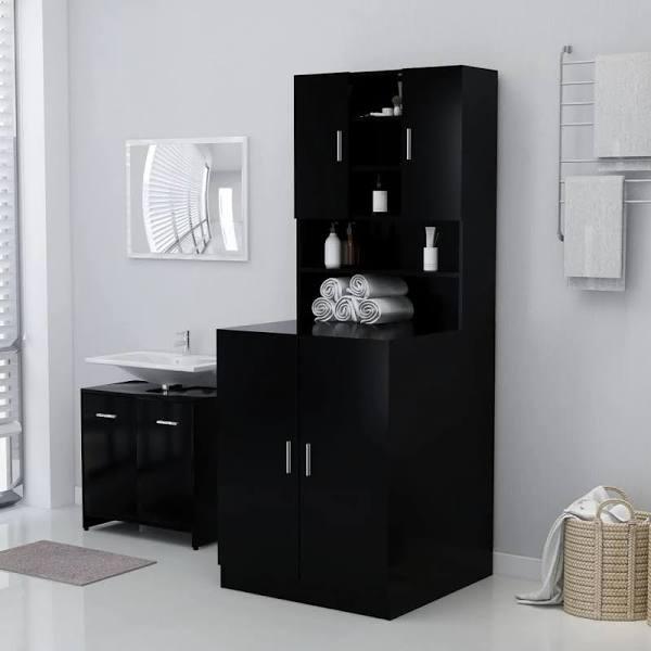 Washing Machine Cabinet Black 71x71.5x91.5 cm vidaXL