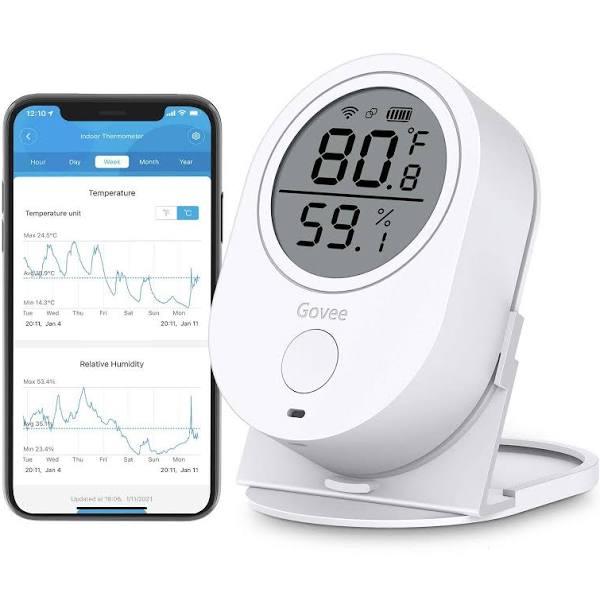 Govee Bluetooth Hygrometer Thermometer, Indoor Digital Humidity Temperature Gauge With App Alert, 2 Year Data Record and Export