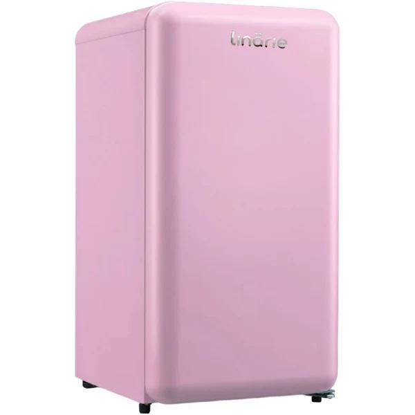 Linarie | Tignes 91L Pink Retro Mini Fridge With Built-in Freezer Compartment LK90TTPINK