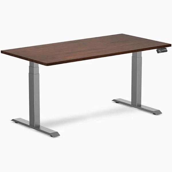 Desky Dual Rubberwood Sit Stand Desk - Red Walnut 1500x750mm