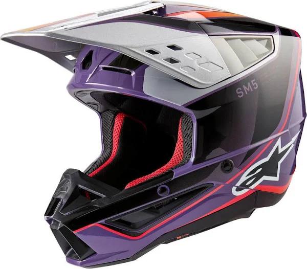 Alpinestars S-M5 Sail Ece 22.06 Motocross Helmet Purple XS