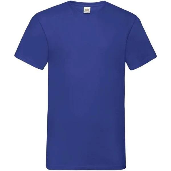 Men's V-Neck Tee Shirt Valueweight Royal Blue - Fruit of The Loom SC234 - Size S